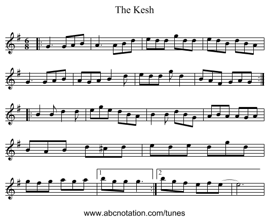 The Kesh - staff notation