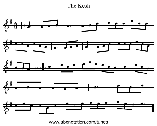 The Kesh - staff notation