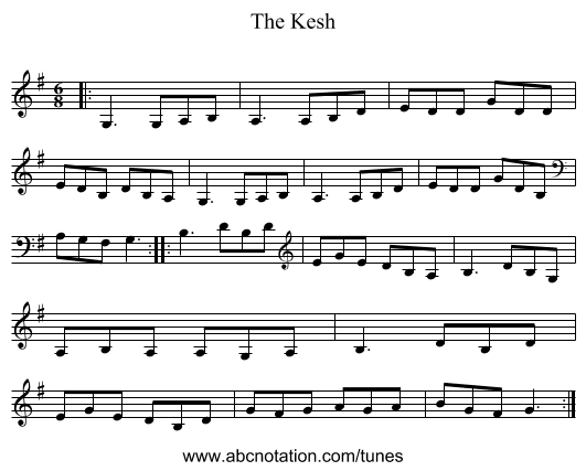 The Kesh - staff notation