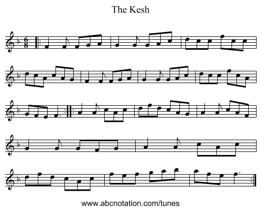 The Kesh - staff notation