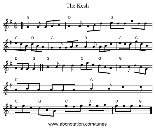 The Kesh - staff notation