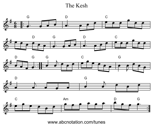 The Kesh - staff notation