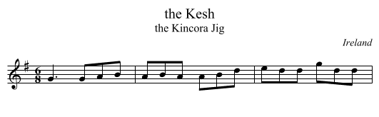 the Kesh - staff notation