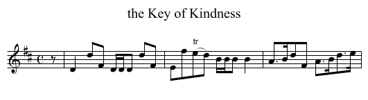 the Key of Kindness - staff notation