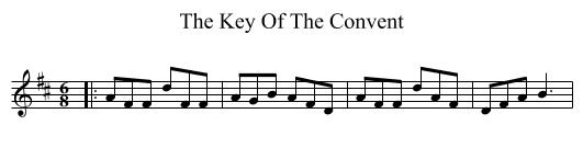 The Key Of The Convent - staff notation