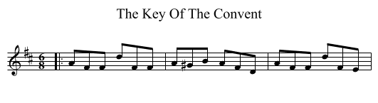 The Key Of The Convent - staff notation