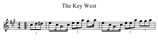 The Key West - staff notation