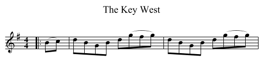 The Key West - staff notation