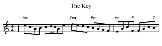 The Key - staff notation