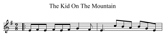 The Kid On The Mountain - staff notation
