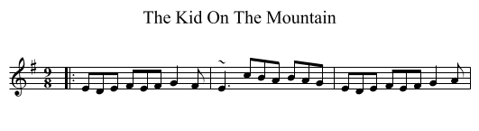 The Kid On The Mountain - staff notation