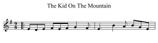 The Kid On The Mountain - staff notation