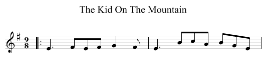 The Kid On The Mountain - staff notation