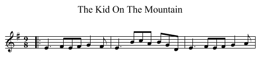 The Kid On The Mountain - staff notation