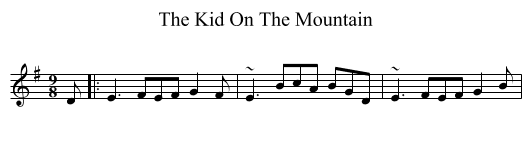 The Kid On The Mountain - staff notation