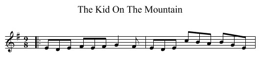 The Kid On The Mountain - staff notation