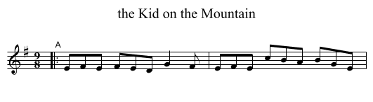 the Kid on the Mountain - staff notation
