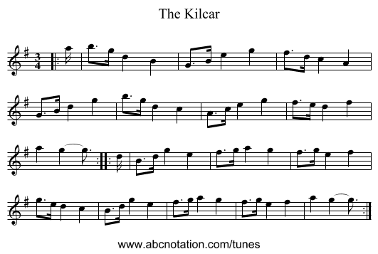 The Kilcar - staff notation