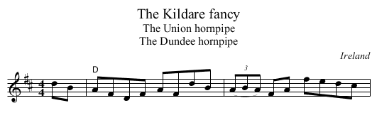 The Kildare fancy - staff notation