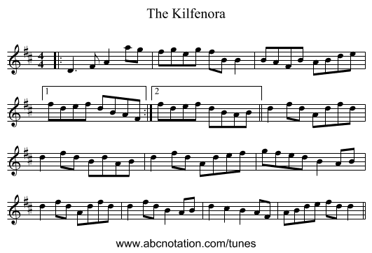 The Kilfenora - staff notation