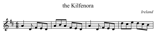 the Kilfenora - staff notation