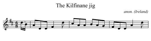The Kilfinane jig - staff notation