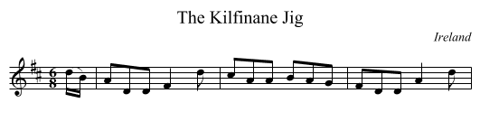 The Kilfinane Jig - staff notation