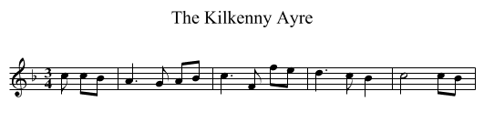The Kilkenny Ayre - staff notation