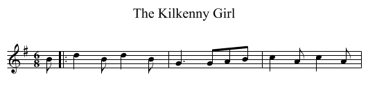 The Kilkenny Girl - staff notation
