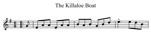 The Killaloe Boat - staff notation