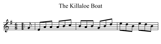 The Killaloe Boat - staff notation