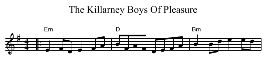 The Killarney Boys Of Pleasure - staff notation