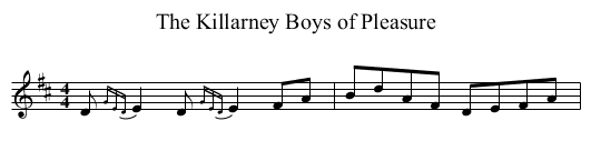The Killarney Boys of Pleasure - staff notation