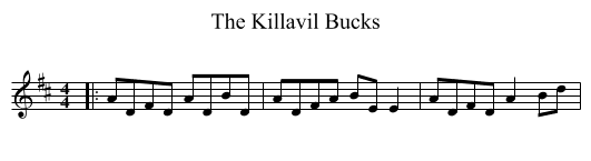 The Killavil Bucks - staff notation