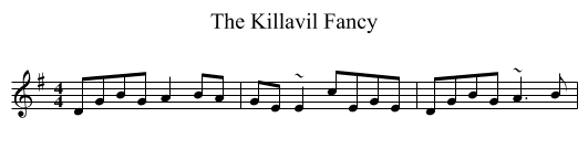 The Killavil Fancy - staff notation