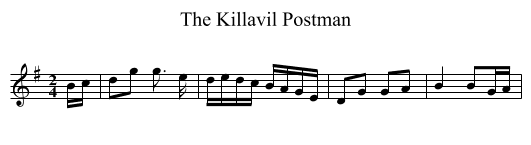 The Killavil Postman - staff notation