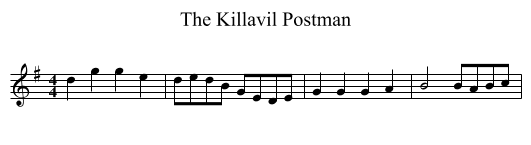 The Killavil Postman - staff notation