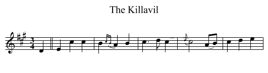 The Killavil - staff notation