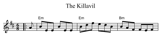 The Killavil - staff notation