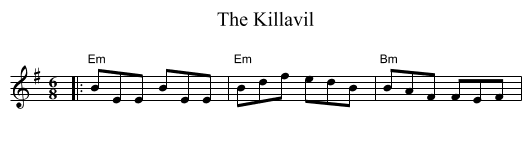 The Killavil - staff notation