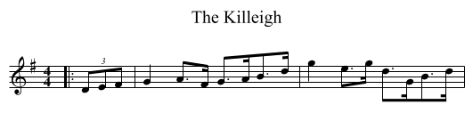The Killeigh - staff notation