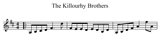The Killourhy Brothers - staff notation