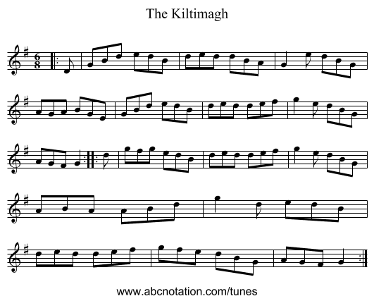 The Kiltimagh - staff notation