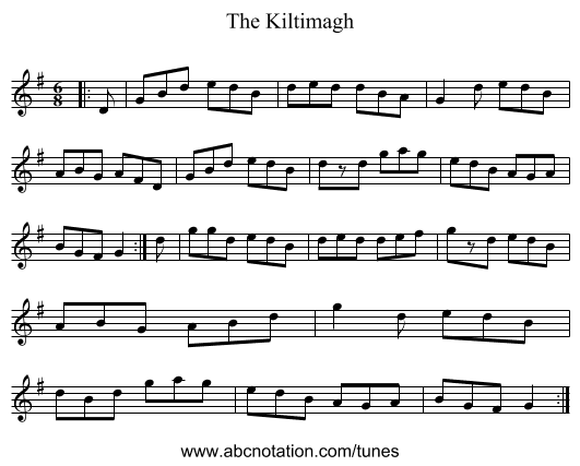 The Kiltimagh - staff notation
