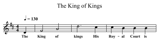 The King of Kings - staff notation