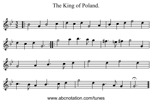 The King of Poland. - staff notation