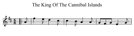 The King Of The Cannibal Islands - staff notation