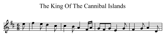 The King Of The Cannibal Islands - staff notation