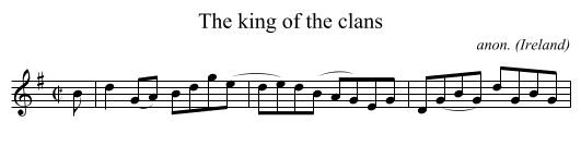 The king of the clans - staff notation