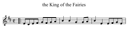 the King of the Fairies - staff notation